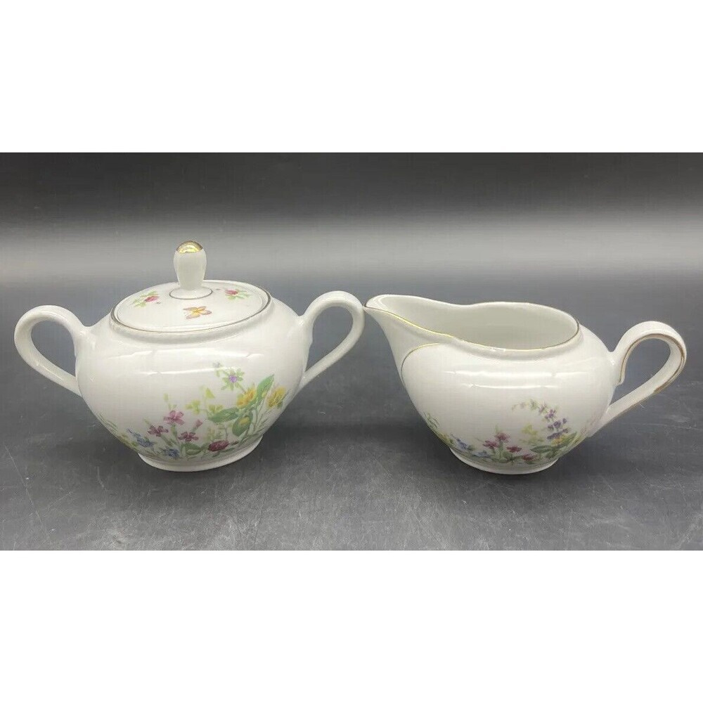 VTG Winterling Bavaria Germany‎ Floral Butterfly #74 Cream & Sugar Set RARE